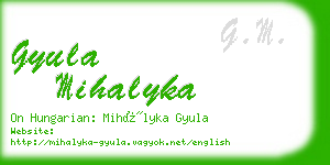 gyula mihalyka business card